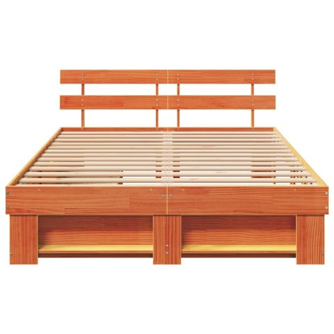 Ramka łóżka Woskowy Brąz 150 x 200 cm Lite drewno sosnowe