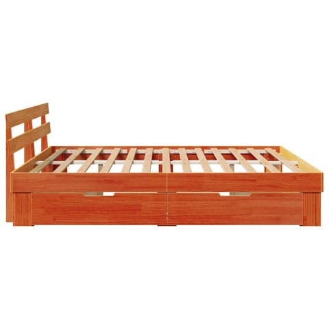 Ramka łóżka Woskowy Brąz 200 x 200 cm Lite drewno sosnowe