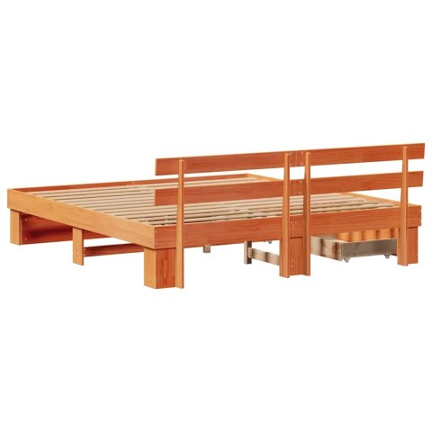 Ramka łóżka Woskowy Brąz 200 x 200 cm Lite drewno sosnowe