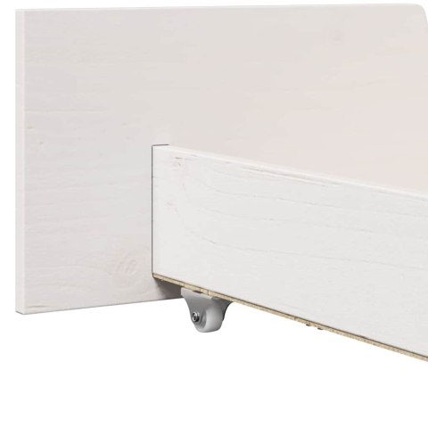 Ramka łóżka Z zagłówkiem Biały 150 x 200 cm Lite drewno sosnowe