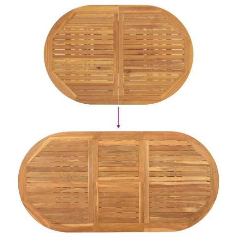 Zestaw do jadalni w ogrodzie 7 pcs Brązowy Lite drewno teakowe