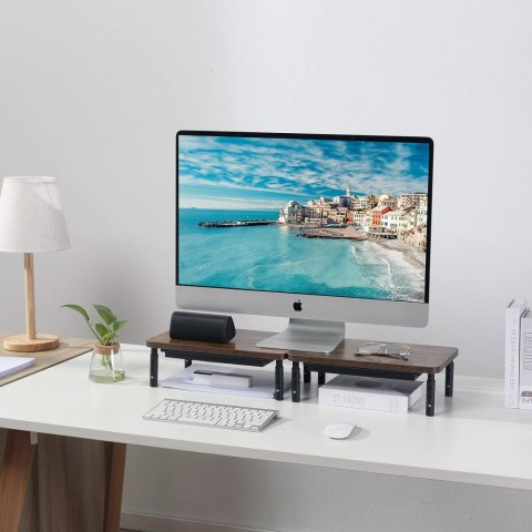 Regulowana podstawka z półką HAJNAN pod monitor laptop rustic