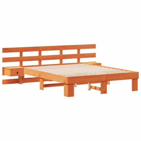 Ramka łóżka Brązowy 150 x 200 cm Lite drewno sosnowe