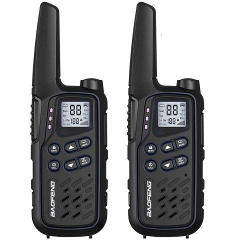 Krótkofalówka Baofeng BF-T25E czarna, 2 sztuki