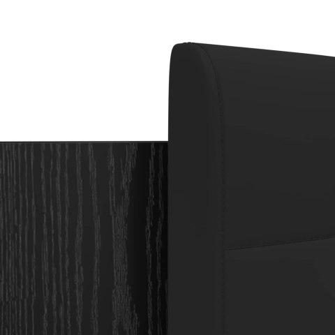 Rama łóżka z wezgłowiem Ze LED Lights Czarny Dąb 150 x 200 cm