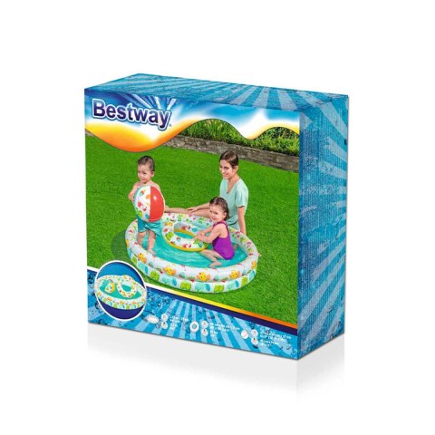 Bestway Basen dmuchany dla dzieci 2 pierścienie zestaw 122x20 cm +2 lata ogród 51124