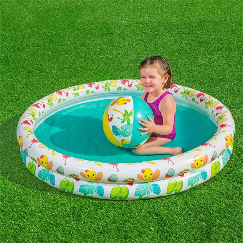 Bestway Basen dmuchany dla dzieci 2 pierścienie zestaw 122x20 cm +2 lata ogród 51124