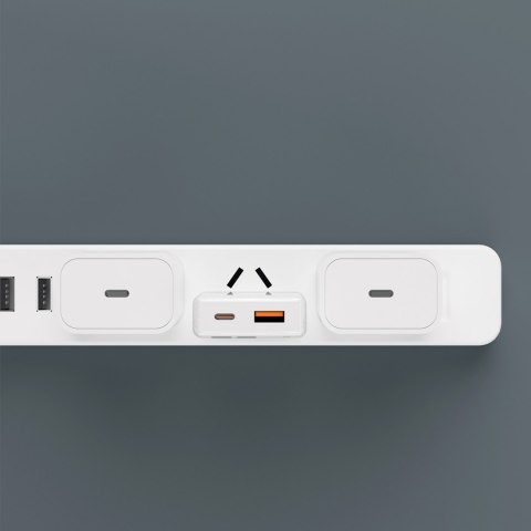 Ładowarka sieciowa GaN 30W USB-A - USB-C z kablem USB-C - biała