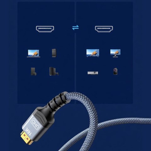 Kabel przewód DisplayPort z ceryfikatem VESA 80 Gb/s 16K HDR HDCP DSC 2m - czarny