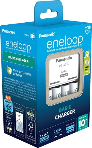 ŁADOWARKA PANASONIC BASIC + 4x AA ENELOOP 2000 mAh