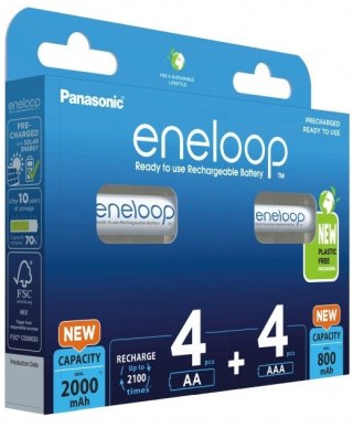 PANASONIC ENELOOP ZESTAW 4x AA 2000mAh + 4x AAA 800mAh