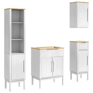 Zestaw mebli łazienkowych 4 pcs Biały Lite drewno sosnowe