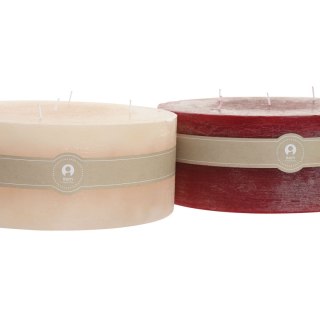 Świeca Home ESPRIT Czerwony Krem Boże Narodzenie 25 x 25 x 10 cm (2 Sztuk)