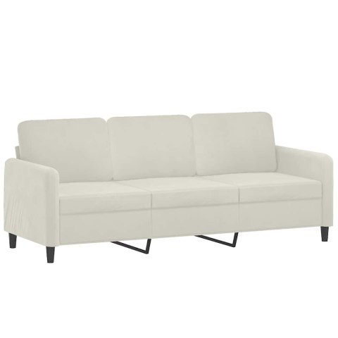 Sofa 3-osobowa, kremowa, 180 cm, tapicerowana aksamit