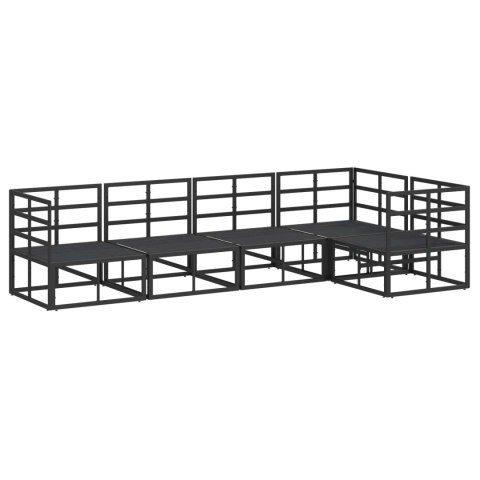 Zestaw Sof na Ogród z poduszką 5 pcs Czarny Aluminium