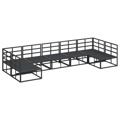 Zestaw Sof na Ogród z poduszką 7 pcs Czarny Aluminium