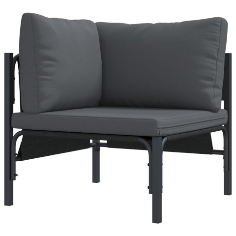 Zestaw Sof na Ogród z poduszką 8 pcs Czarny Stal