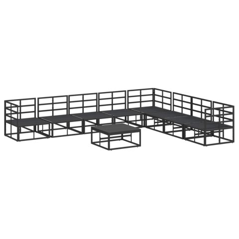 Zestaw Sof na Ogród z poduszką 9 pcs Czarny Aluminium
