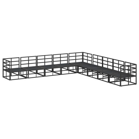 Zestaw Sof na Ogród z poduszką 9 pcs Czarny Aluminium