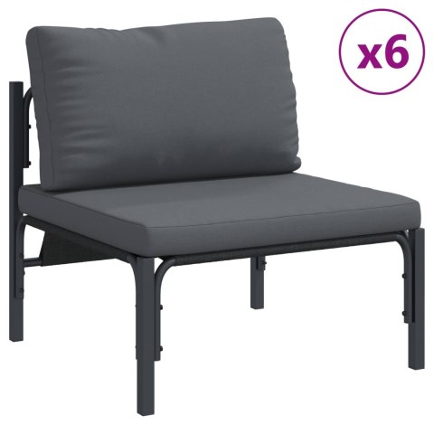Zestaw Sof na Ogród z poduszką 9 pcs Czarny Stal