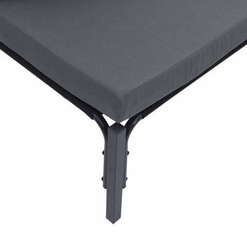 Zestaw Sof na Ogród z poduszką 9 pcs Czarny Stal