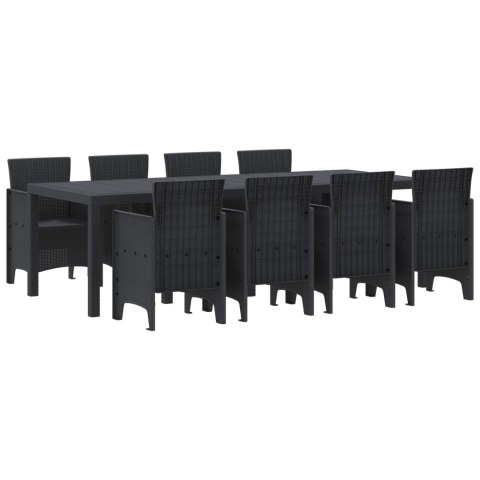 Zestaw do jadalni w ogrodzie 9 pcs Antracyt Rattan Polt