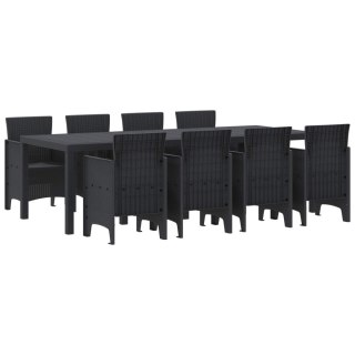 Zestaw do jadalni w ogrodzie 9 pcs Antracyt Rattan Polt