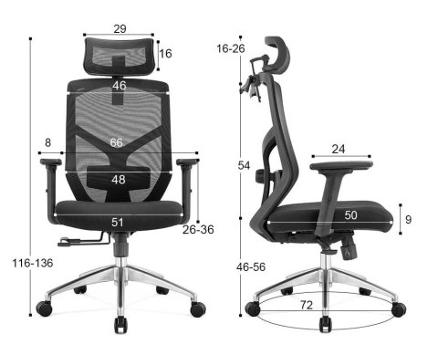 Fotel biurowy ergonomiczny Rosa czarne ANGEL
