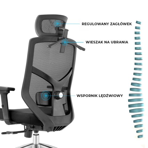 Fotel biurowy ergonomiczny Rosa czarne ANGEL