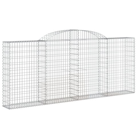Kosze gabionowe z łukiem, 2 szt, 300x30x120/140 cm, żelazo