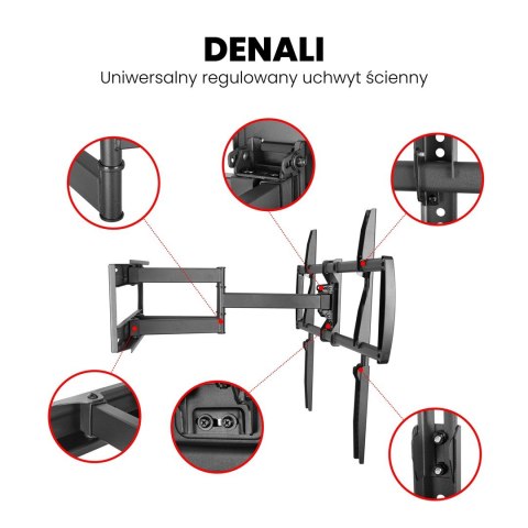 MONTIS UCHWYT DO TELEWIZORA 37"-105" MAX-75KG MT162 DENALI / CZARNY BIG SCREEN TV.