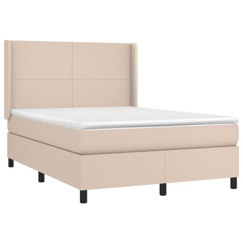 Łóżko kontynentalne, materac i LED cappuccino 140x190 cm
