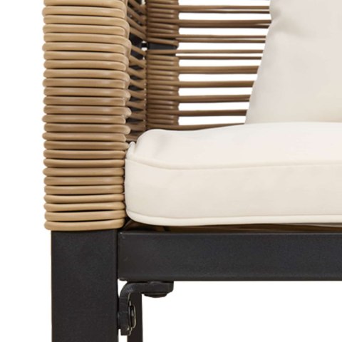 Zestaw Mebli Ogrodowych 4 pcs Beżowy i kremowy Rattan PE