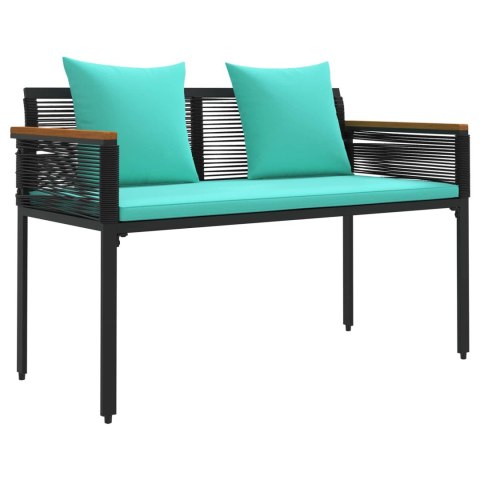 Zestaw Mebli Ogrodowych 4 pcs Czarny i Turkusowy Rattan PE