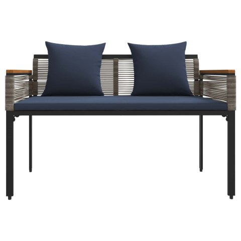 Zestaw Mebli Ogrodowych 4 pcs Szary i granatowy Rattan PE
