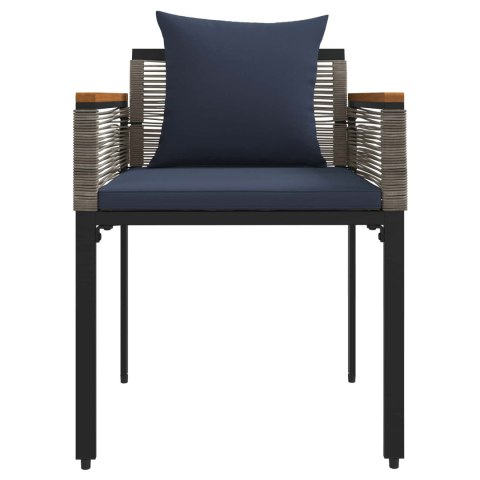 Zestaw Mebli Ogrodowych 4 pcs Szary i granatowy Rattan PE