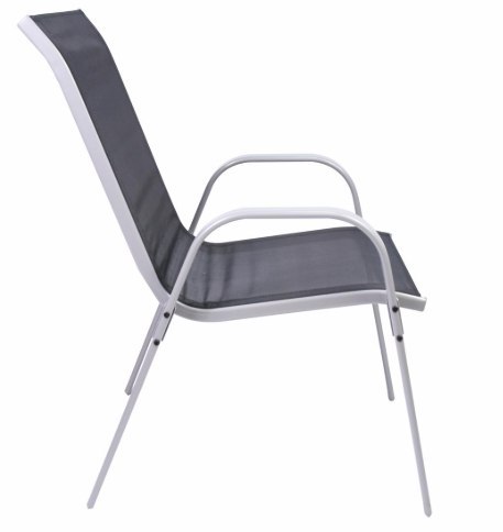 Krzesło ogrodowe BARI czarne, stalowe, sztaplowane 90x55x65