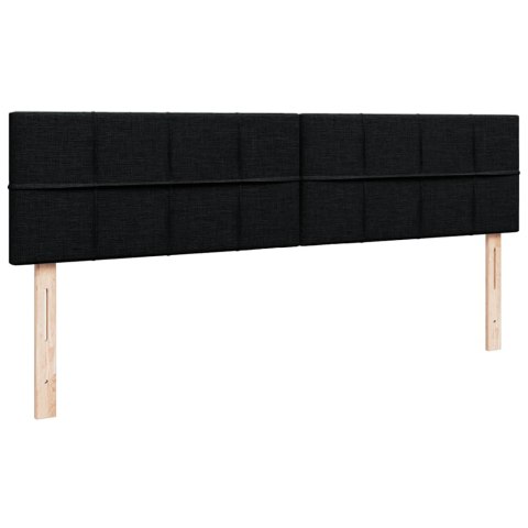 Łóżko Ottoman z materacem i LED, czarny, 180x200cm, tkanina