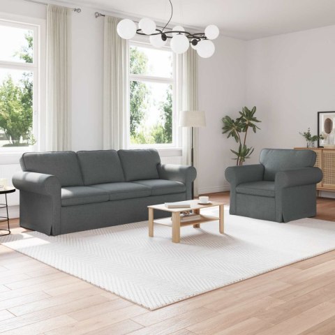 Sofa 2 pcs Ciemnoszary Metal