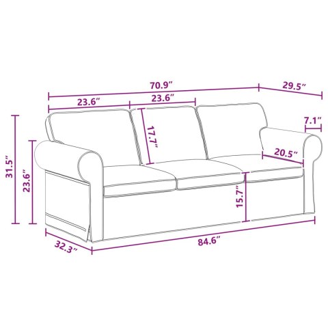 Sofa 2 pcs Ciemnoszary Metal
