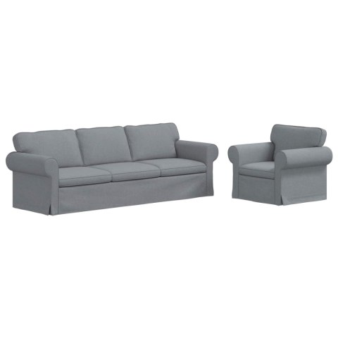 Sofa 2 pcs Jasnoszary Metal