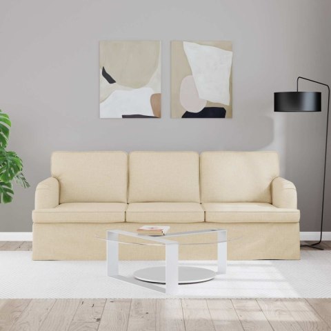 Sofa Kremowy 142 x 80 x 85 cm Metal