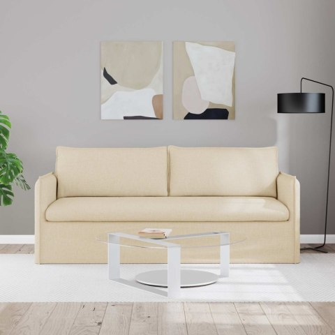 Sofa Kremowy 195 x 82 x 85 cm Metal