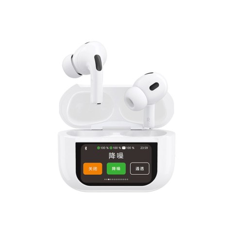 Słuchawki U19 douszne TWS bezprzewodowe Bluetooth 5.3 z wyświetlaczem LED - białe