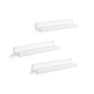 Białe półki ścienne MDF 3 szt. 38x10x5 cm, wysoki połysk