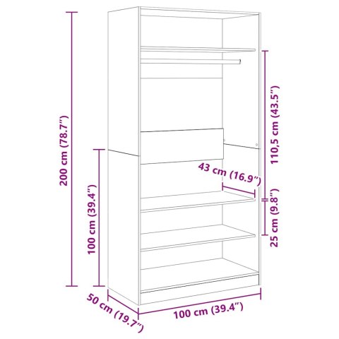Szafa, wysoki połysk, biała, 100x50x200 cm
