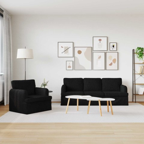 Sofa 2 pcs Czarny Metal
