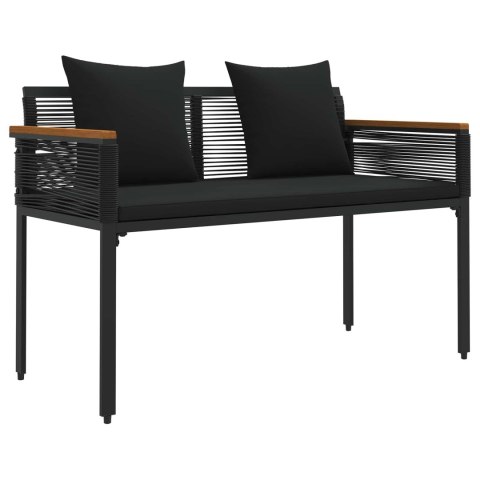 Zestaw Mebli Ogrodowych z poduszką 4 pcs Czarny Rattan PE