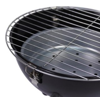 Czarny mini grill BBQ retro, przenośny, 30 cm, stalowy
