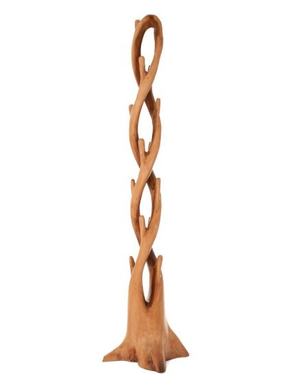 Wieszak stojący z mahoniu, ręcznie rzeźbiony, unikalny 190cm